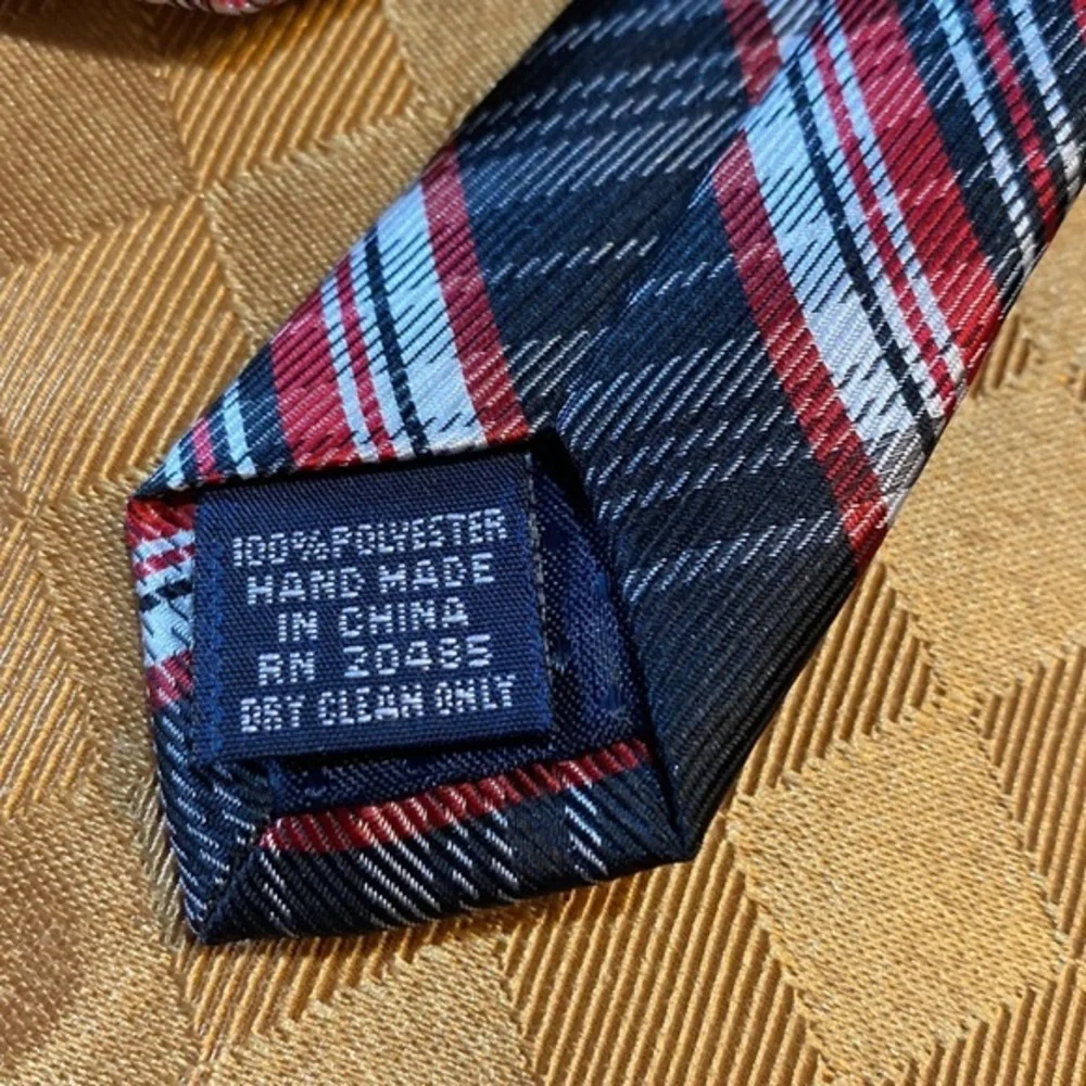 Pierre Cardin Men's Plaid Necktie Red White Classic Preppy Tie